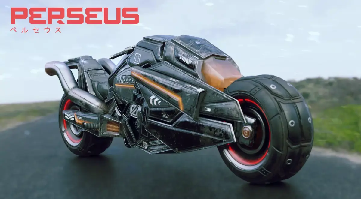 Lowpoly Military Motorcycle - Perseus Bike Low-poly 3D model