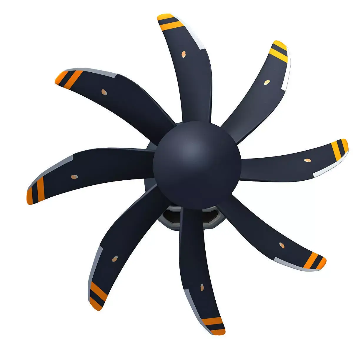 Black Propeller Propfan Jet Engine 3D model