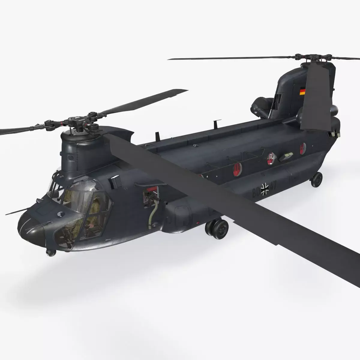  CH-47 Chinook Luftwaffe Complex Animation Low-poly 3D model
