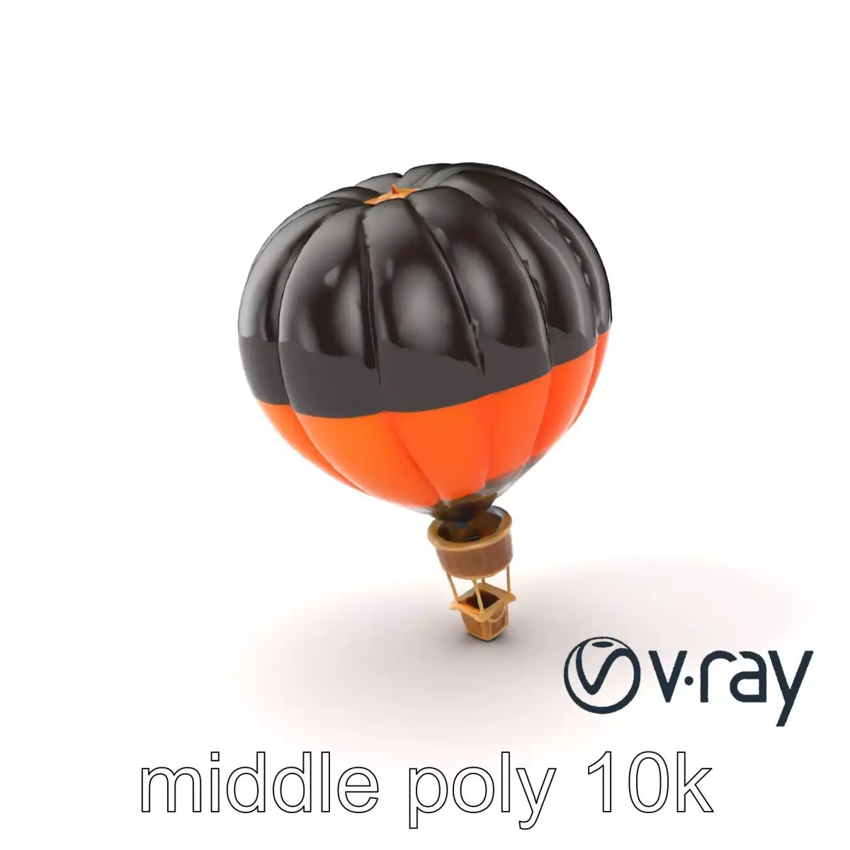 Halloween Hot Air Balloon Model Pack Low-poly 3D model