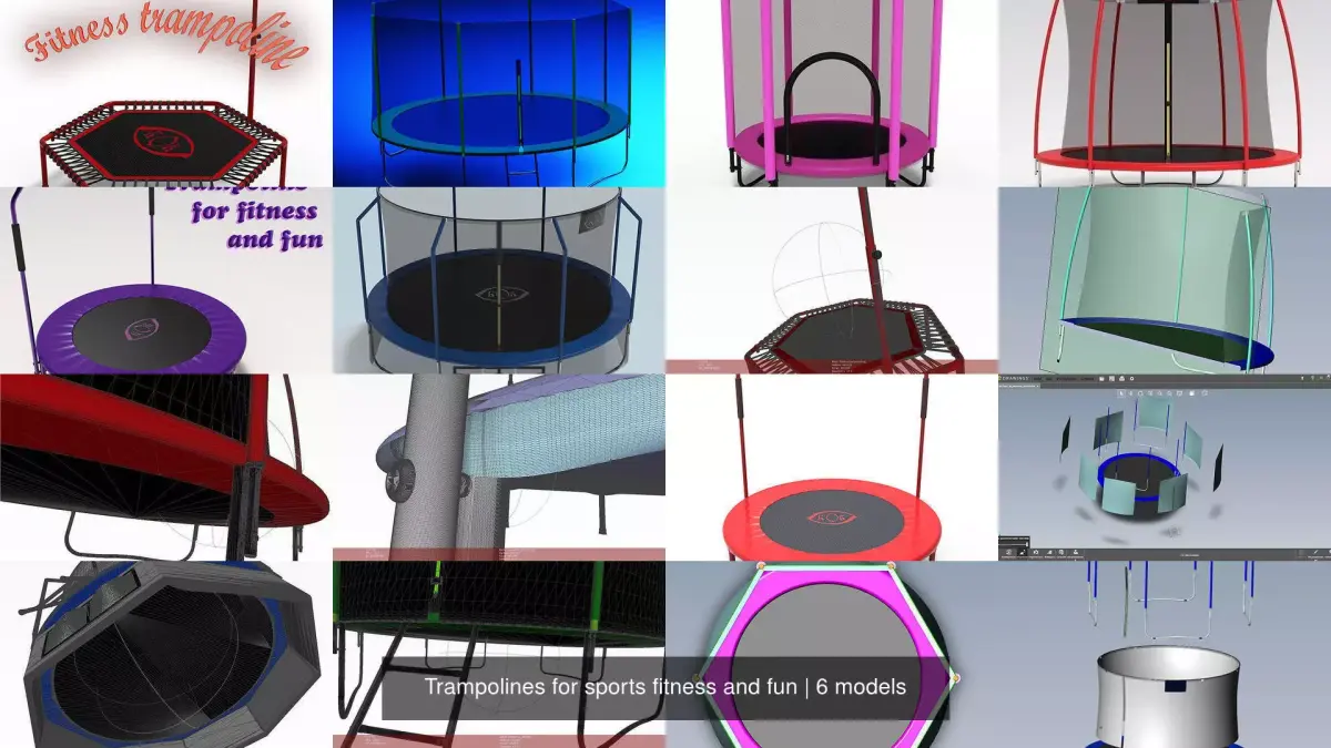 Trampolines for sports fitness and fun 3D Model Pack