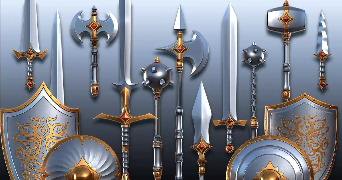 Fantasy Weapons Low-poly 3D model