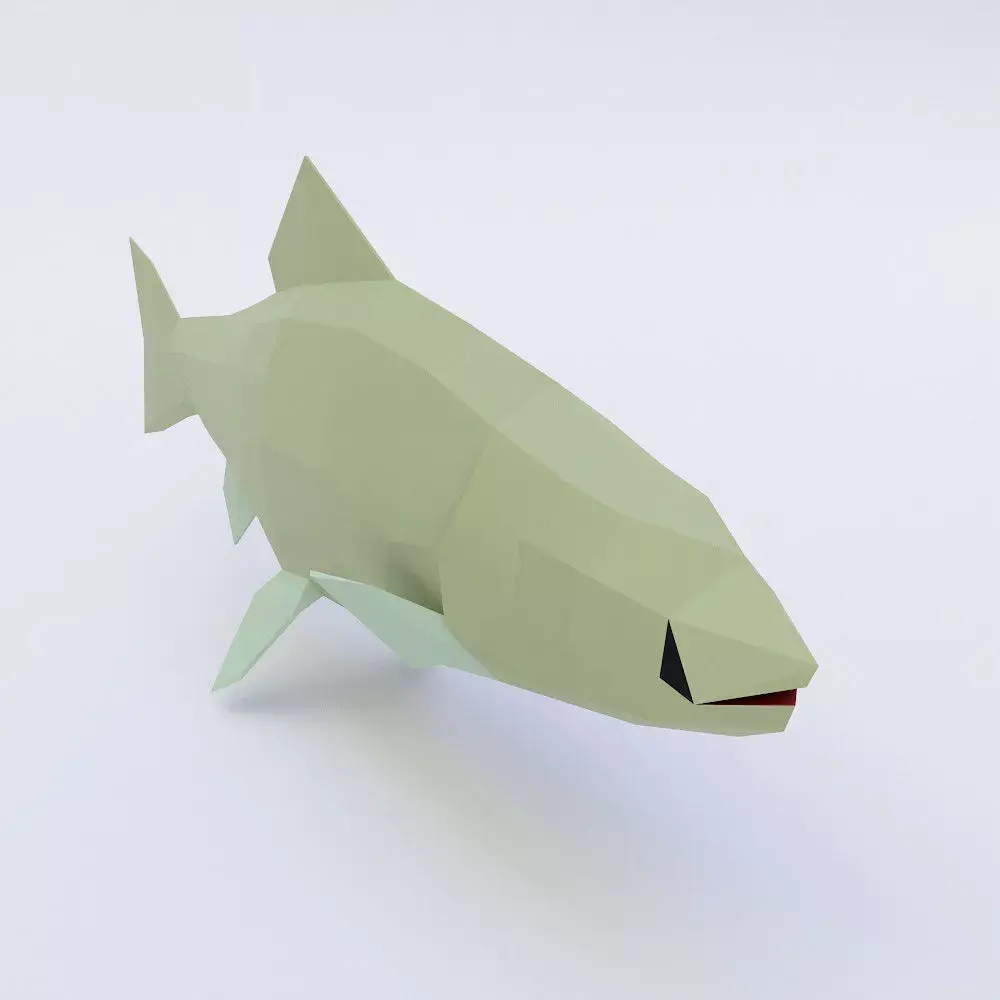 Rainbow trout fish low poly 3d model  Low-poly 3D model