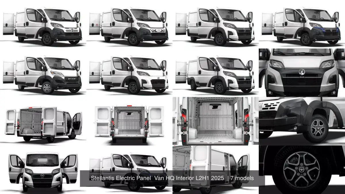 Stellantis Electric Panel  Van HQ Interior L2H1 2025  3D Model Pack