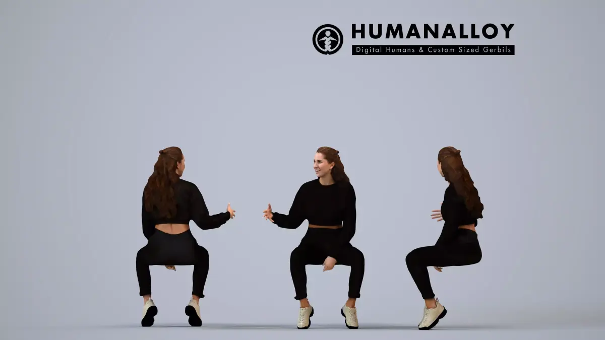 00500Beatrice005 - Adult Caucasian woman sitting in sportswear 3D model