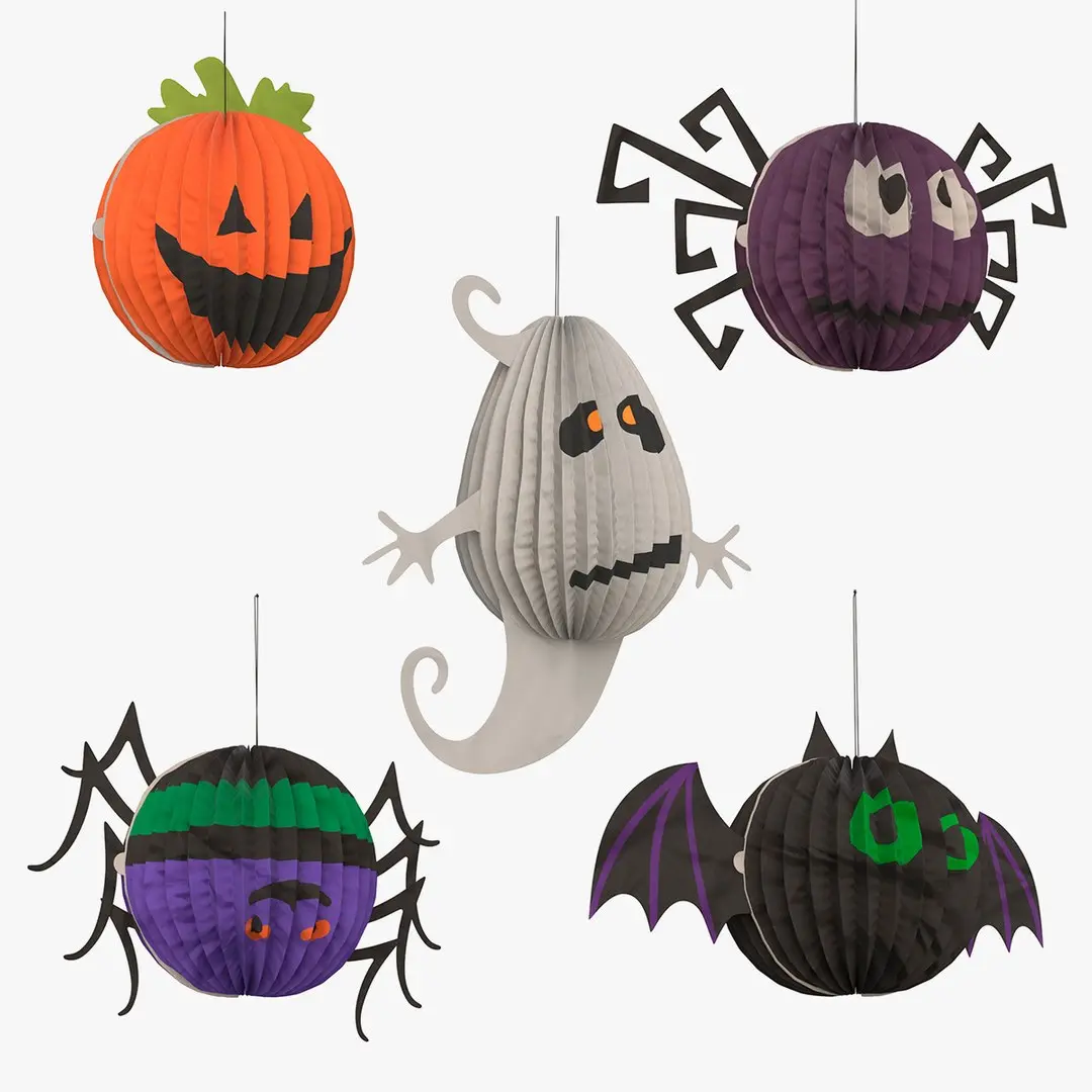 Halloween Paper Decorations Collection 3 3D model