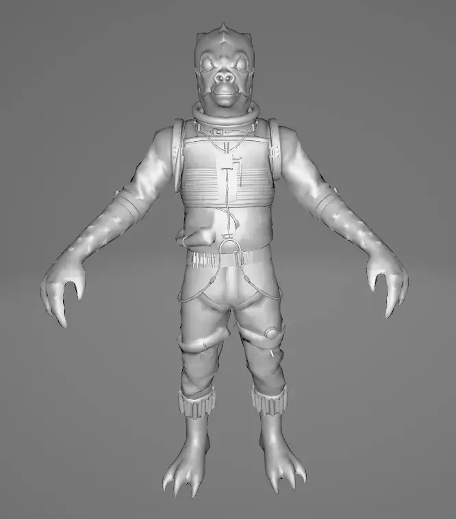 STAR WARS Bossk - Low Poly Game - Battlefield FBX MODEL Low-poly 3D model