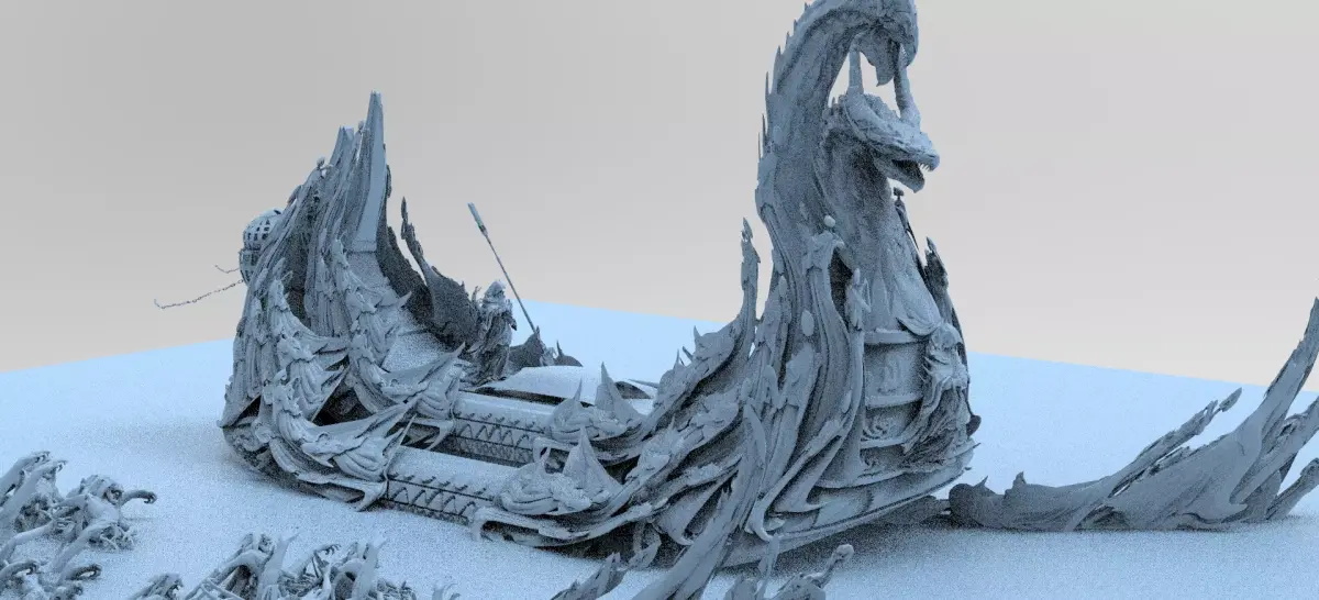 Kharon the Ferryman boat Kitbash 1  3D model