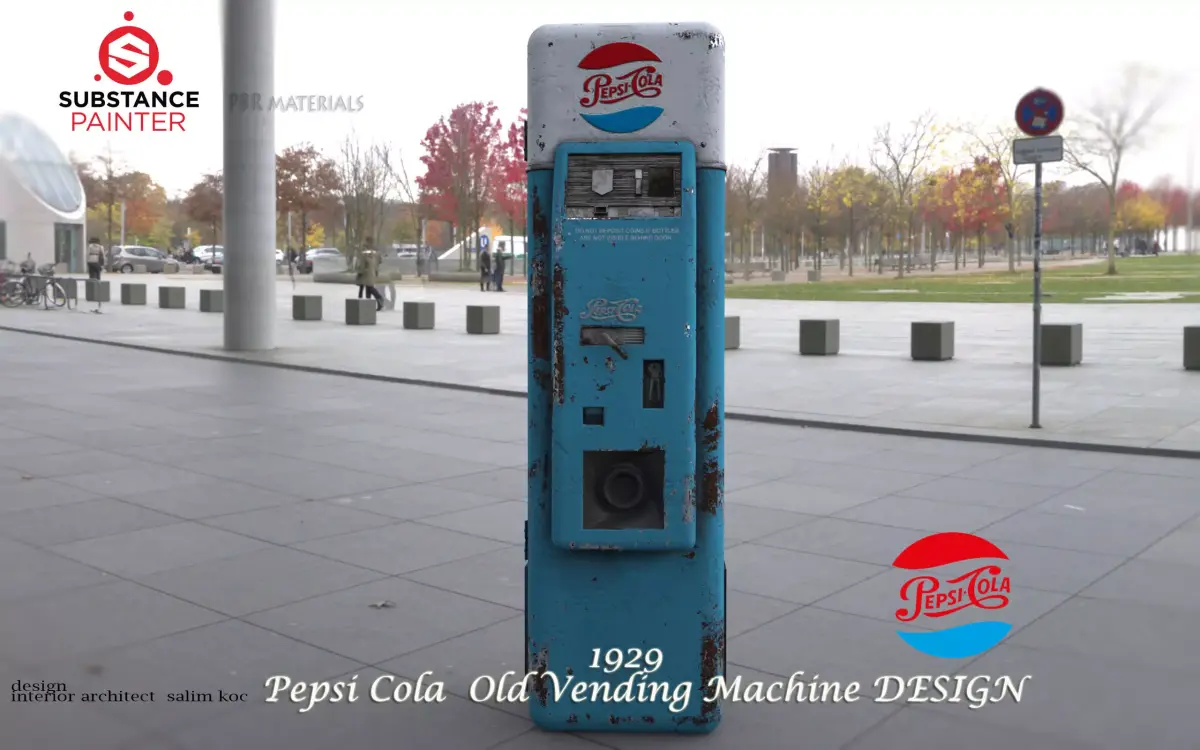   Old Pepsi Cola Coin Machine  DESIGN Low-poly 3D model