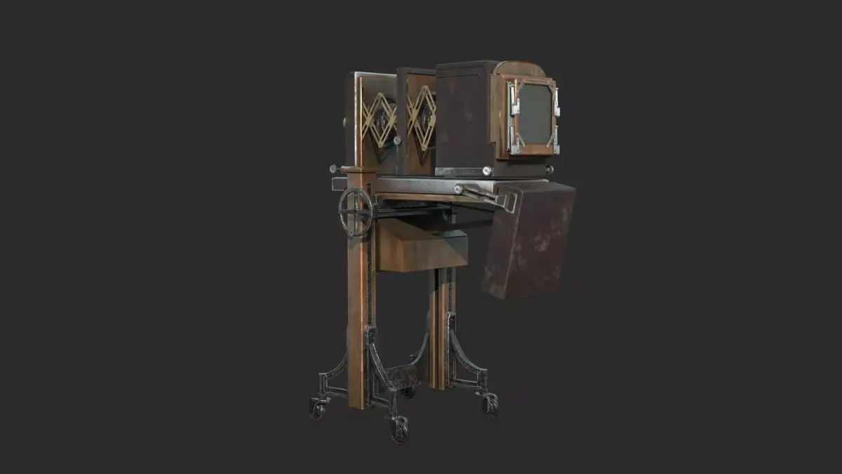 Old-fashioned photography equipment camera 3D model
