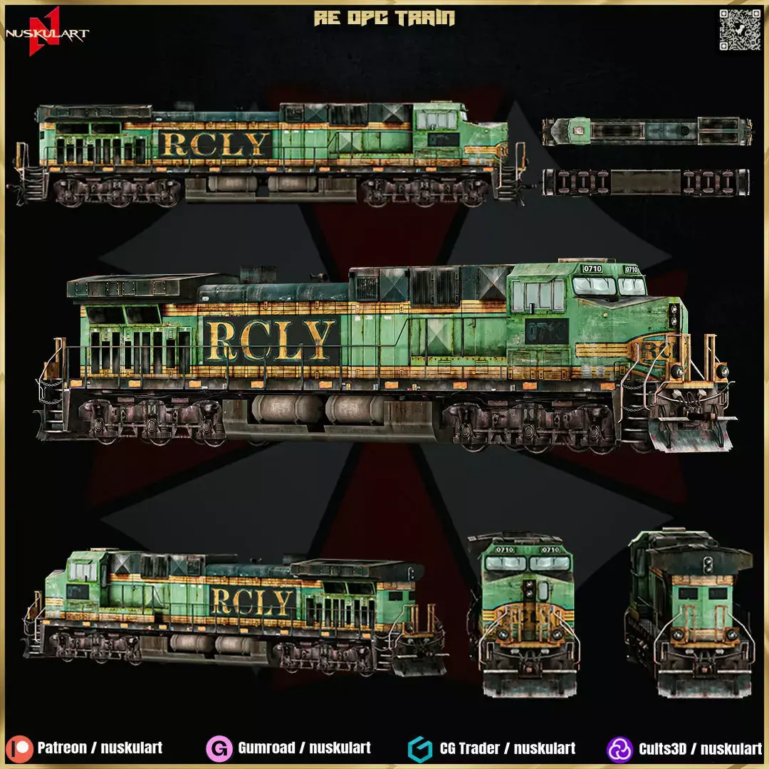 RE OPERATION RACCOON CITY TRAIN - 3D ASSET  Low-poly 3D model