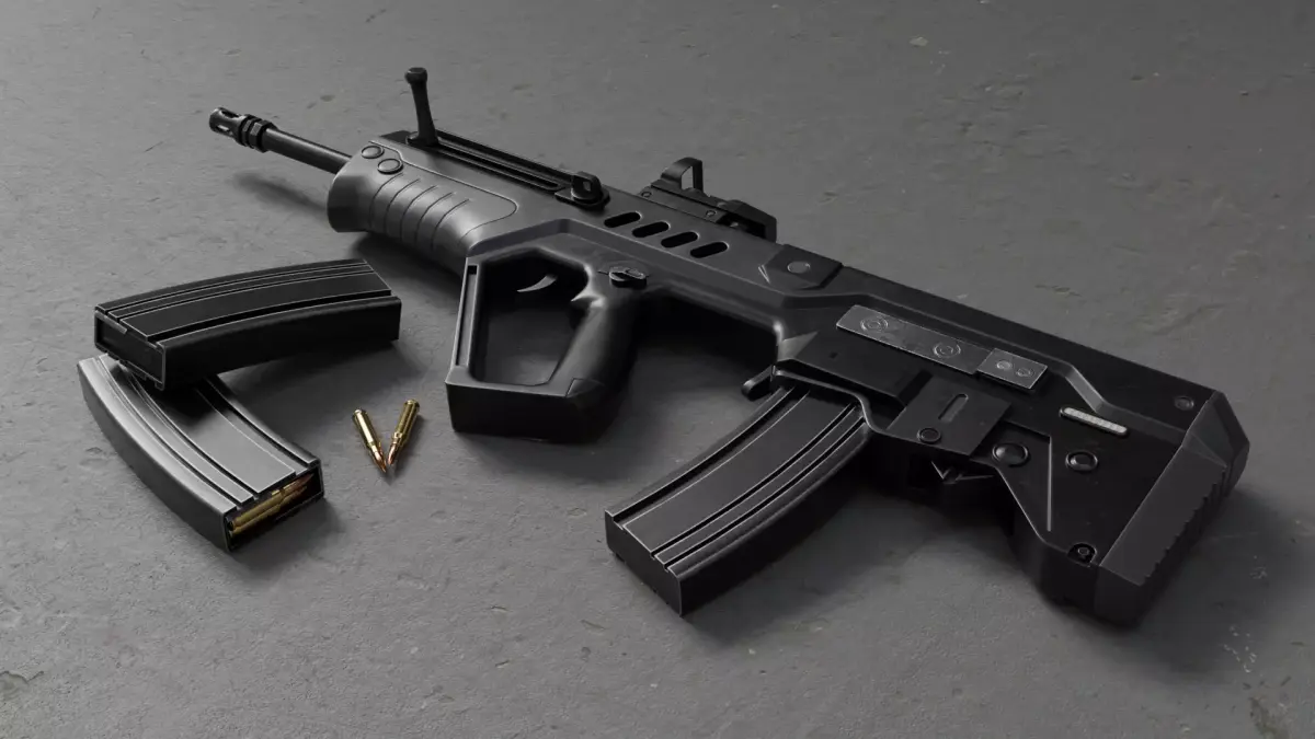 TAR-21 or Fort-221 Low-poly 3D model