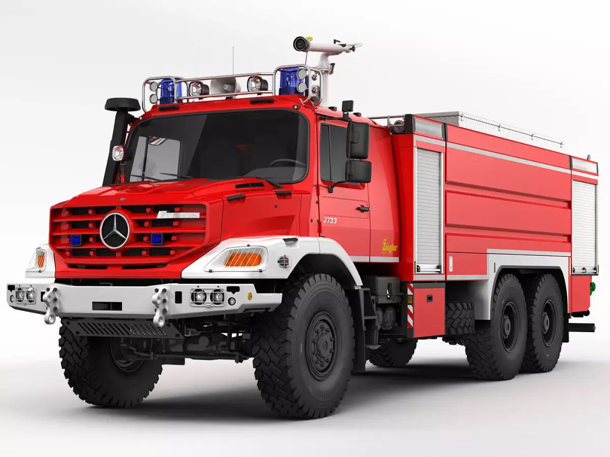 Mercedes Zetros Fire Truck 3D model