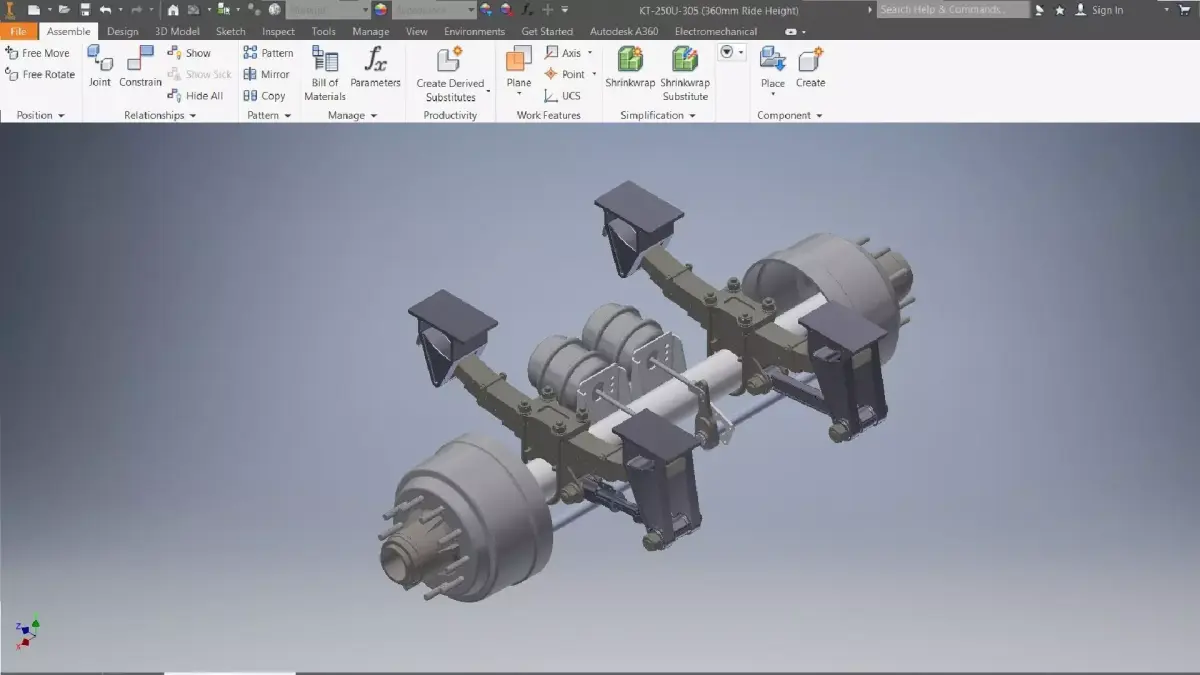Suspension Rear Axle Truck 3D Model 3D model