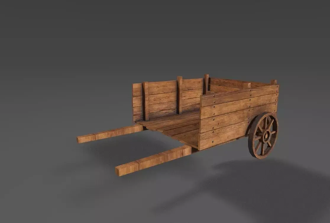 Medieval cart Free low-poly 3D model purchase