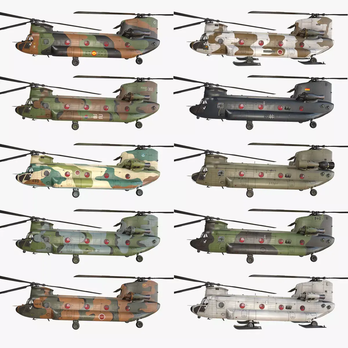 Helicopters Chinook CH-47 Collection 