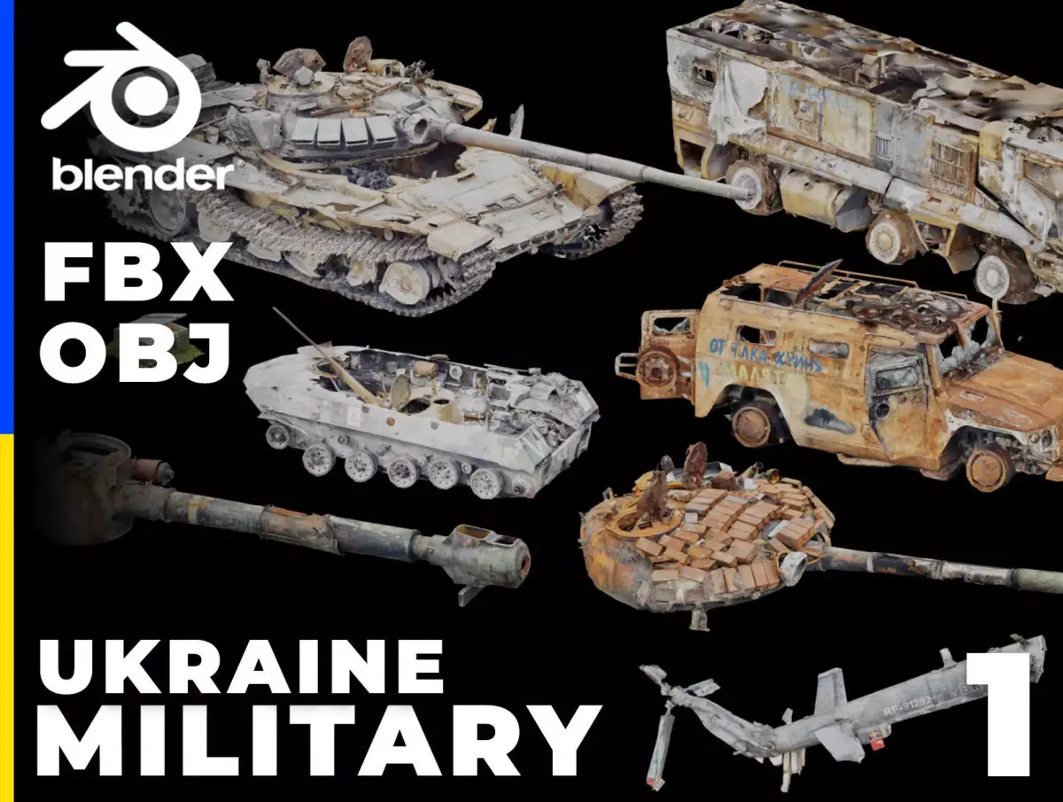 SCANS from Ukraine Military set 3 Low-poly 3D model
