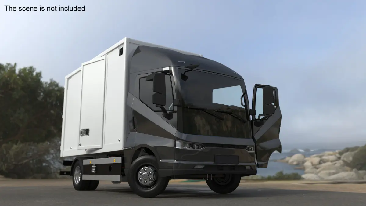 Modern Truck Black Rigged 3D model