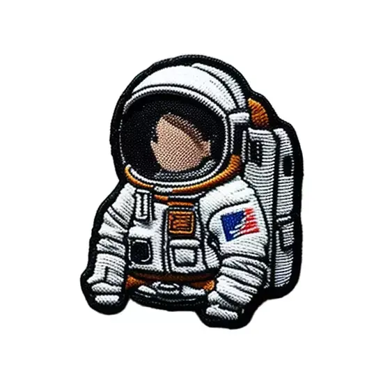 Astronaut embroidered patch v1 Low-poly 3D model