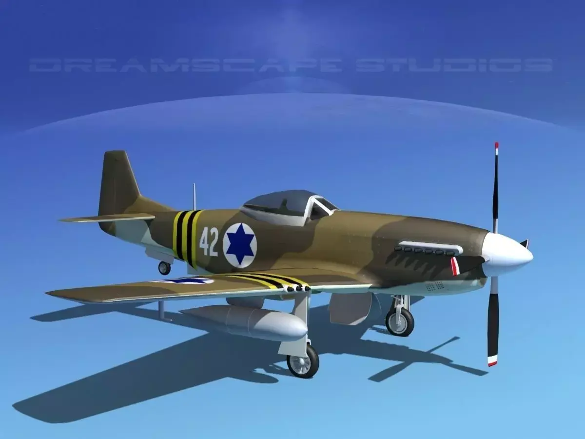 P-51D Mustang Isreal Defence Forces 3D model