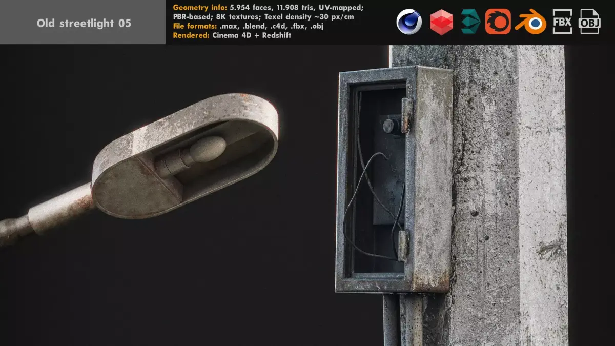 Old street light 05 Free 3D model