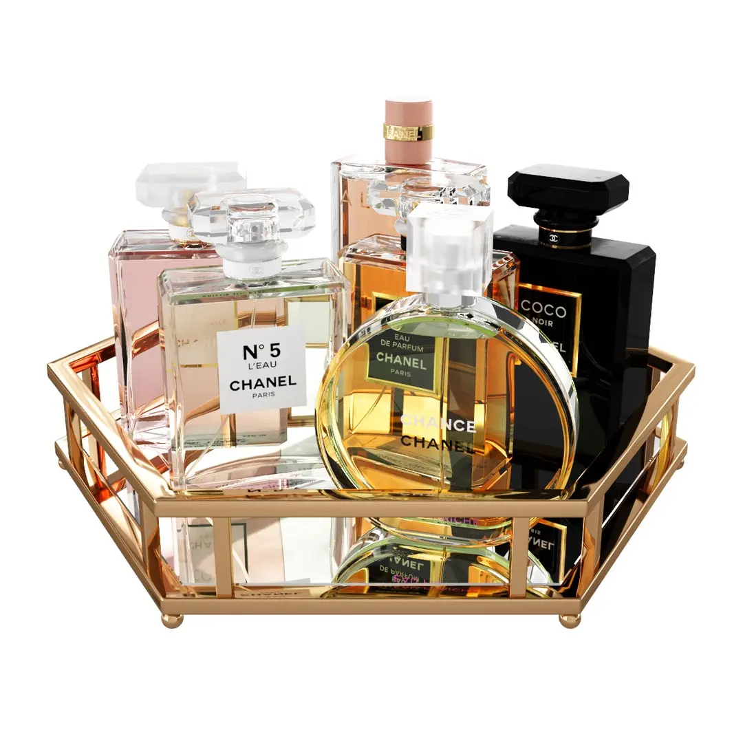 Chanel Fragrances With Tray 3D model