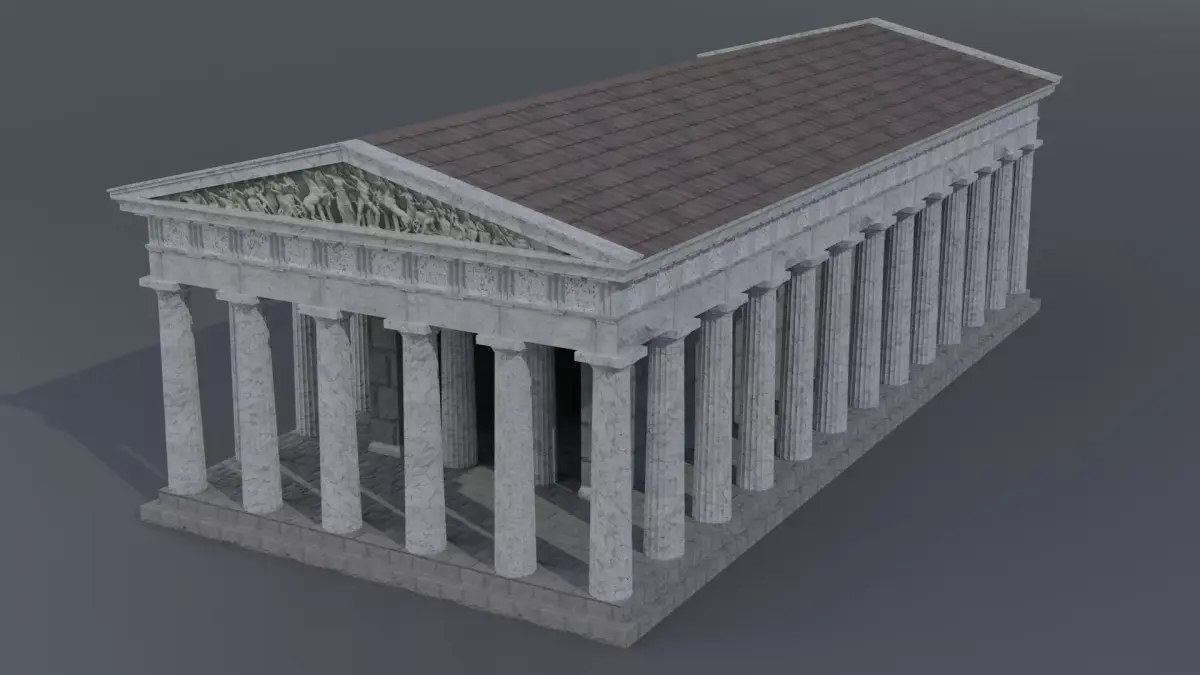Greek Temple - Doric order Low-poly 3D model