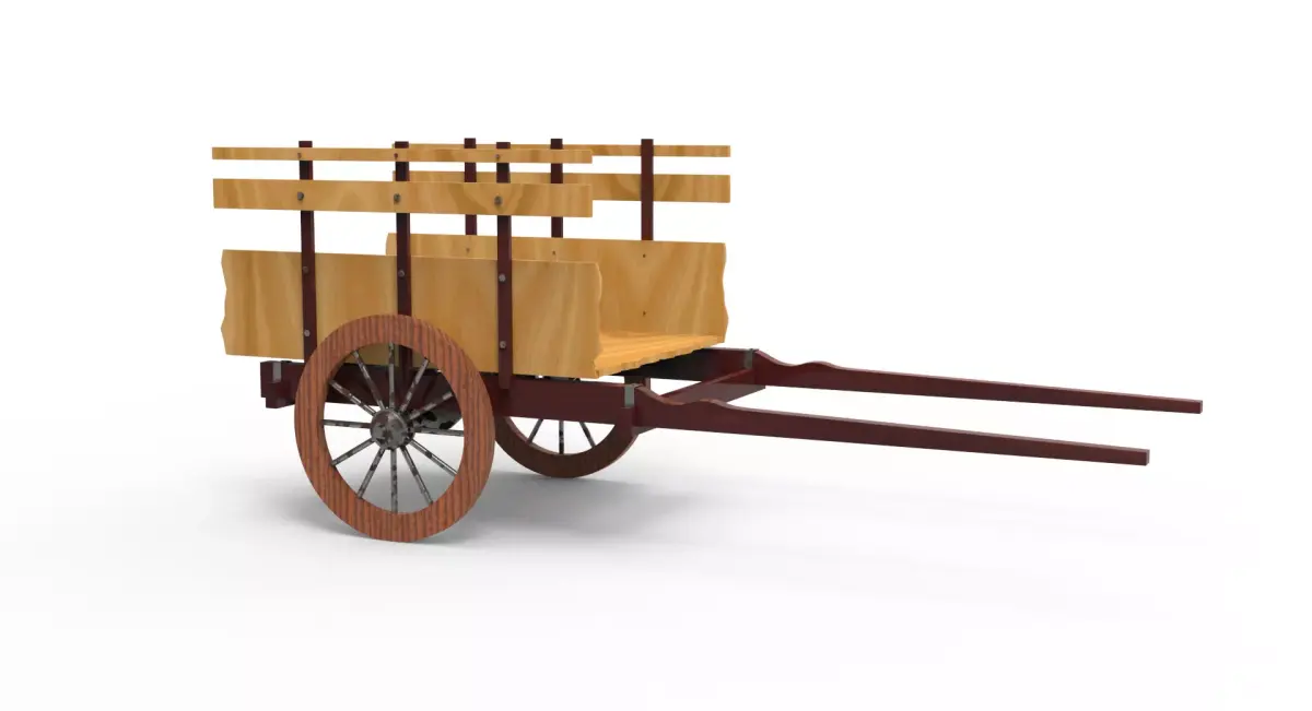 Bull Cart Free 3D model