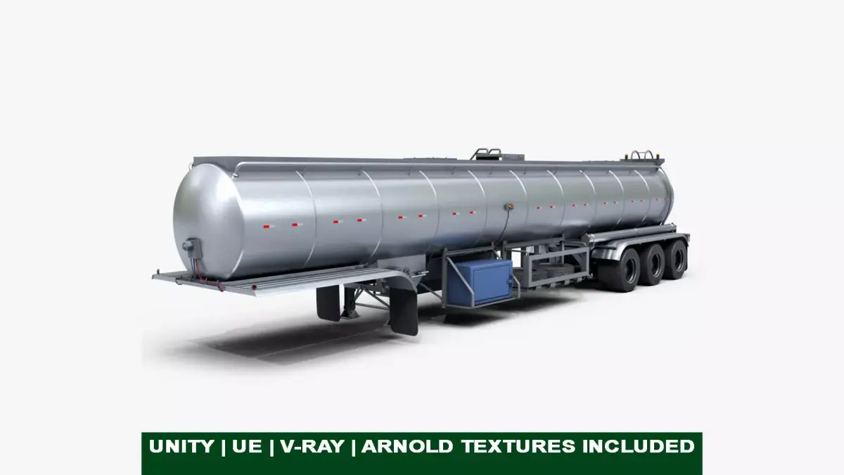 Generic Food Tank Trailer 02 For Heavy Truck PBR Low-poly 3D model