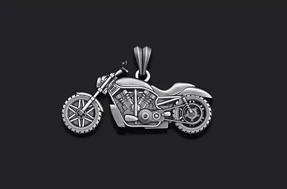 Motorcycle pendant basrelief 3D print model get
