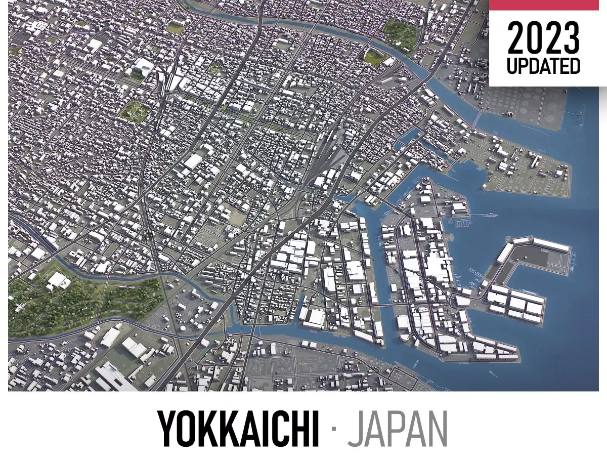 Yokkaichi Low-poly 3D model