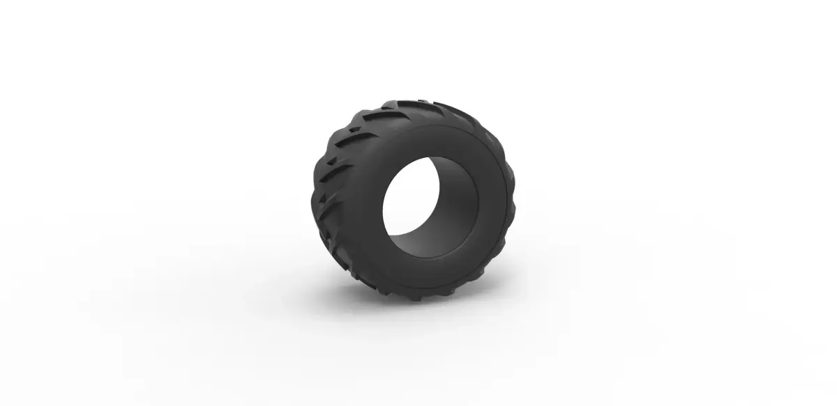 Old school pulling truck tire Scale 1 to 25 3D print model
