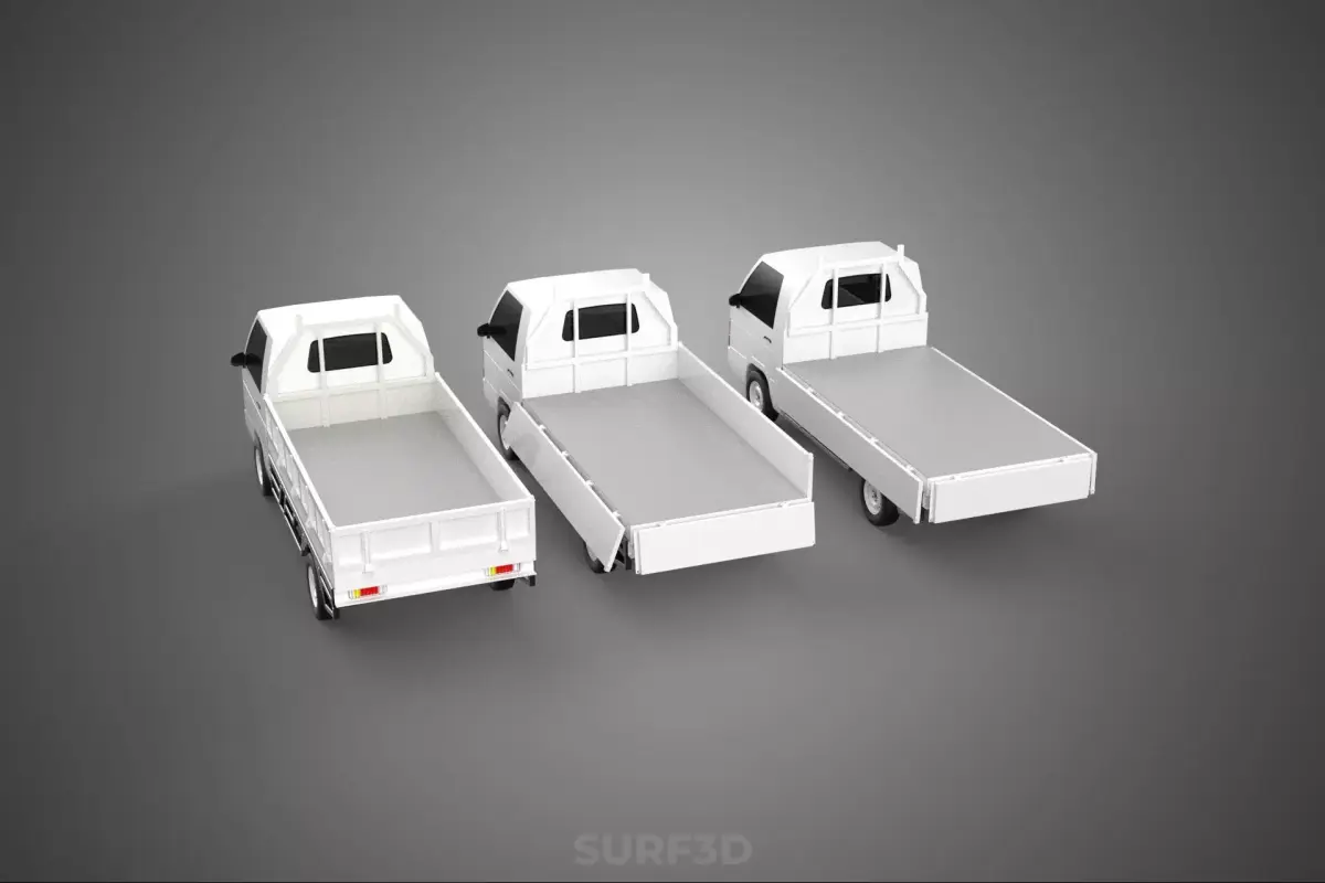 COLLECTION 3 WAY WIDE DECK DROP SIDE LOAD BED BODY PICKUP TRUCK 3D model