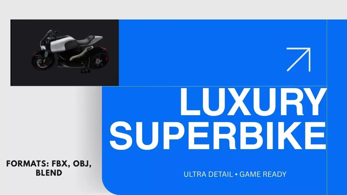 Luxury Sport Motorcycle 3D Model Method 143 Style High Detail 3D model