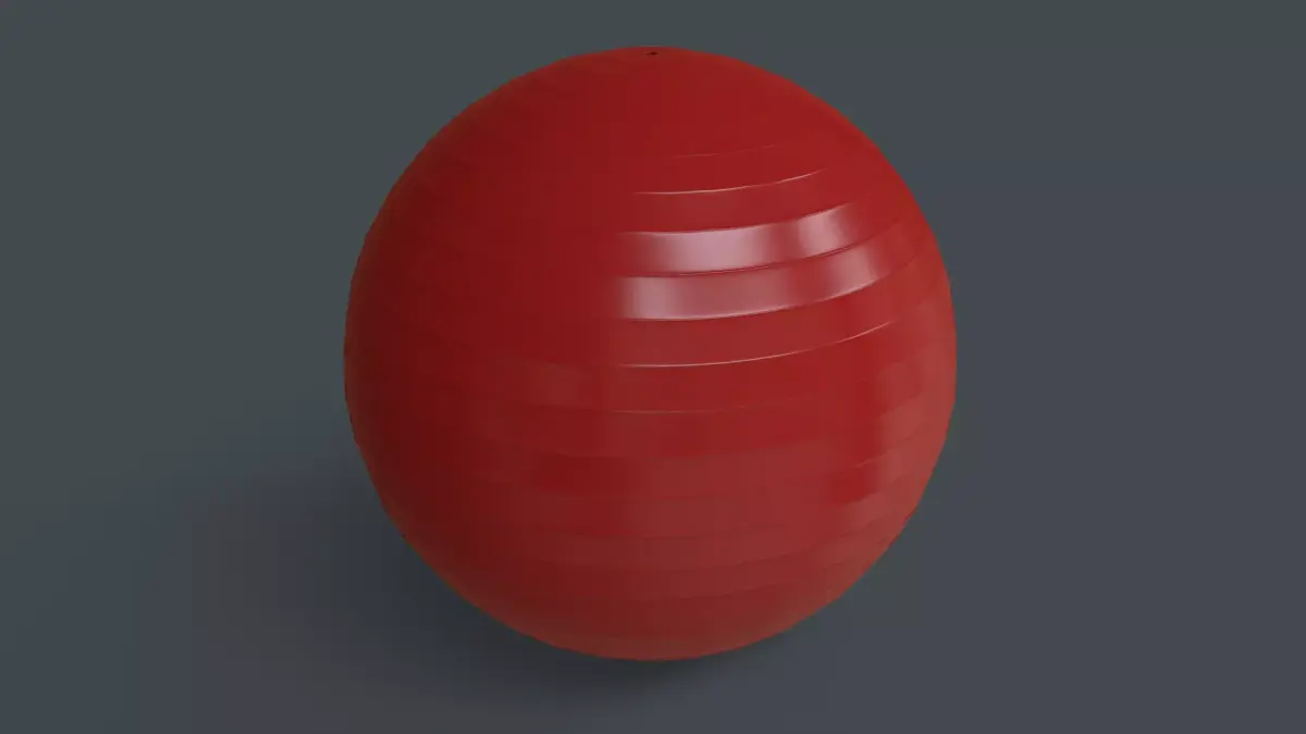 PBR Yoga Ball - Red Low-poly 3D model