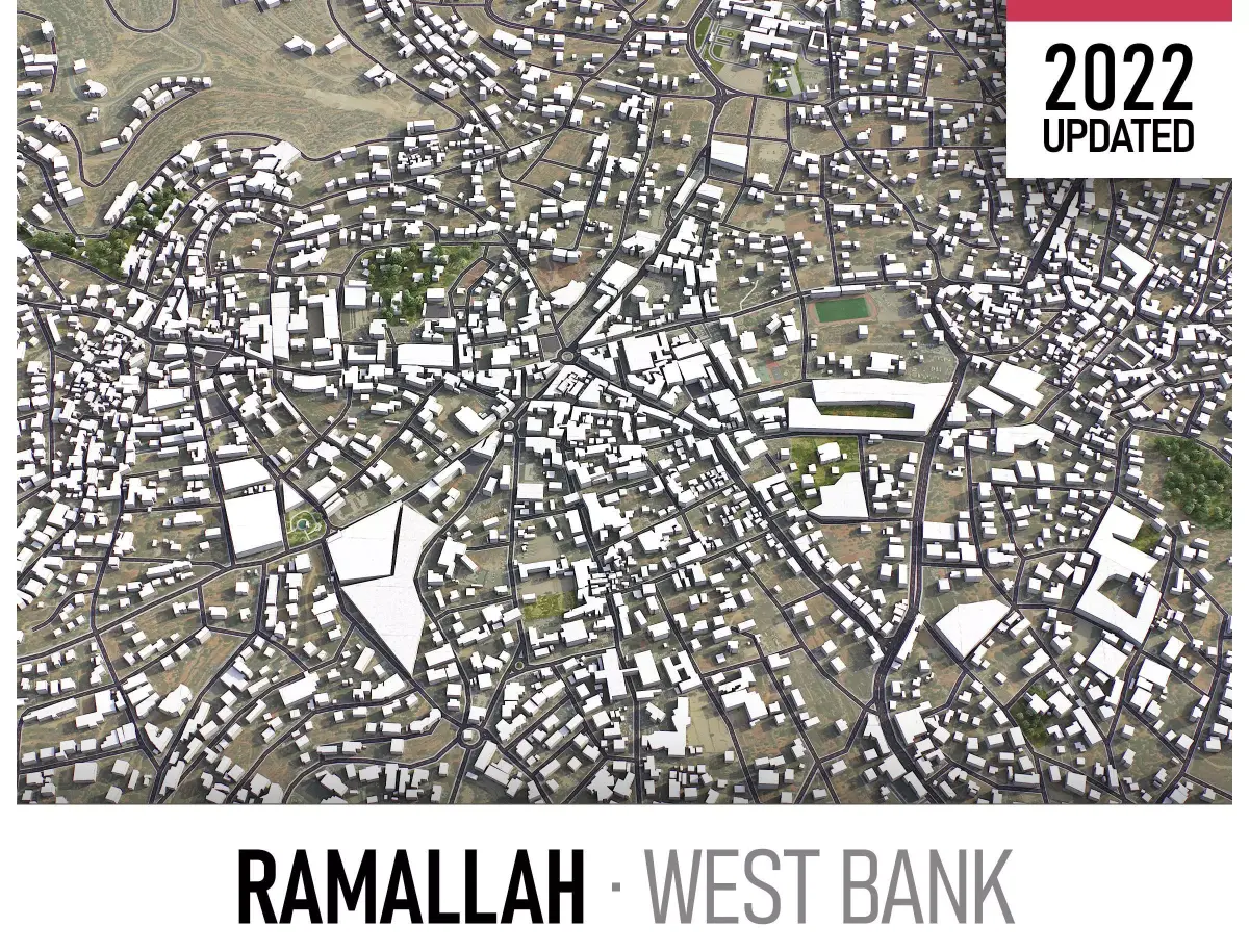 Ramallah - 3D City Model Low-poly 3D model
