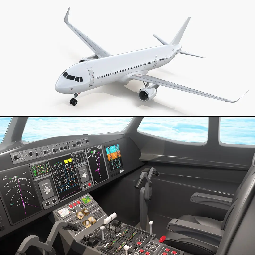 Airbus A321neo with Interior Generic 3D model