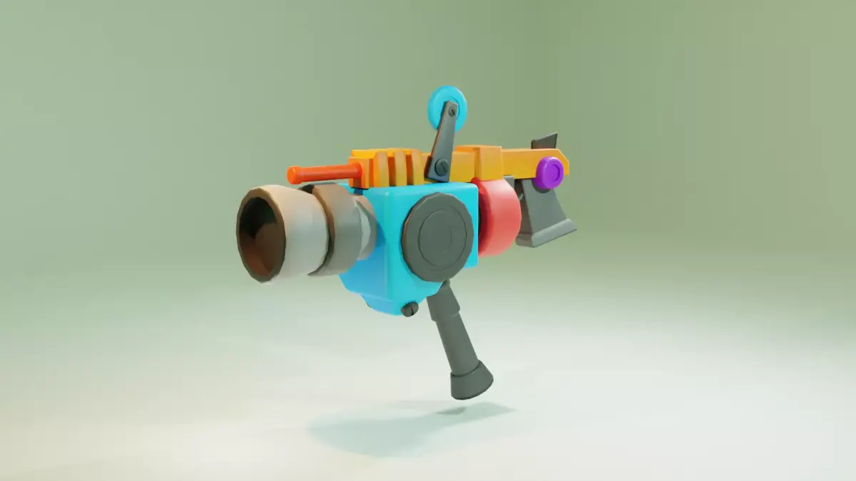 Space Cartoon Gun Low-poly 3D model
