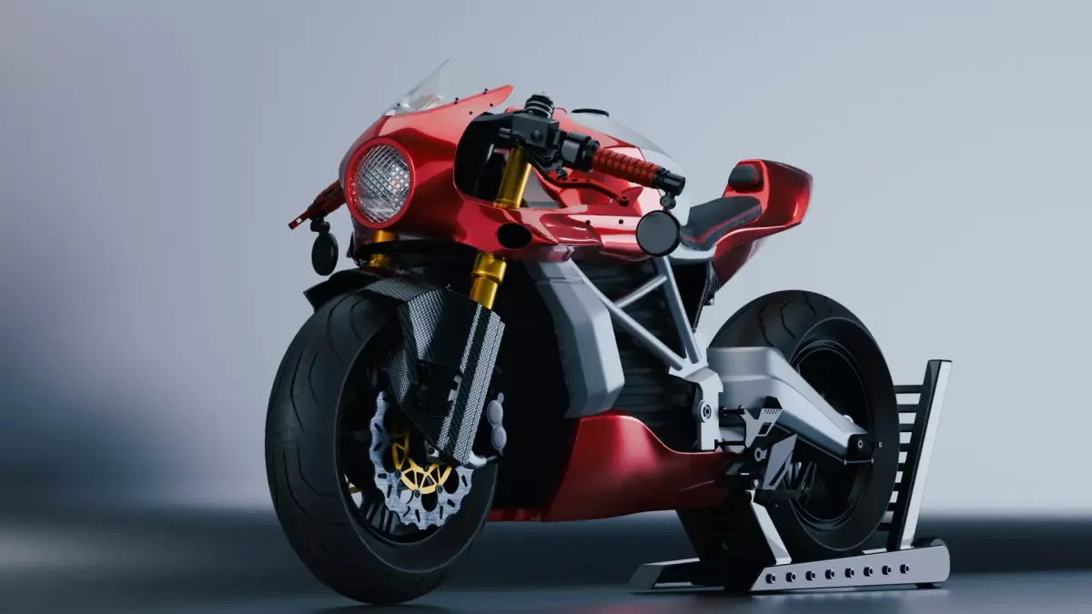 Red Racing Bike 3D model
