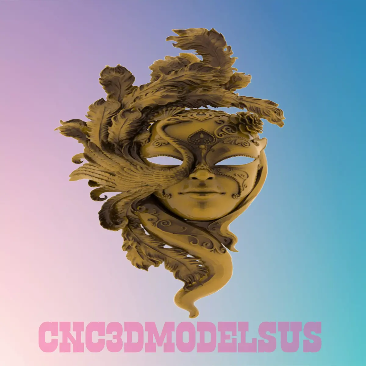  mask woman 3D MODEL STL FILE FOR CNC ROUTER LASER  3D print model