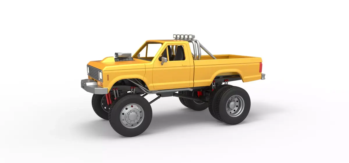 Monster Truck with semi truck wheels Scale 1 to 25 3D print model