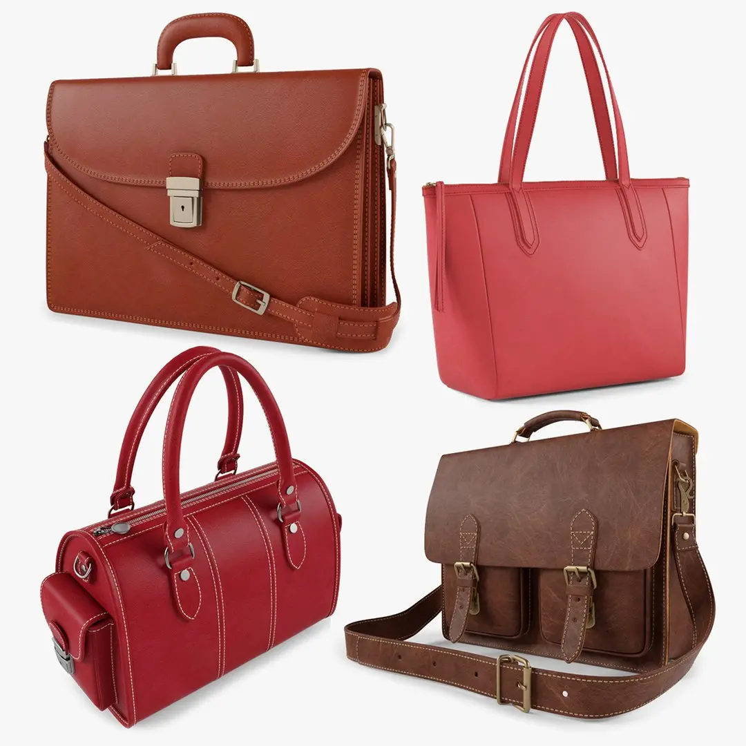 Leather Bag Bundle 01 3D model