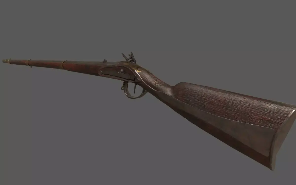 Flintlock Musket Low-poly 3D model purchase