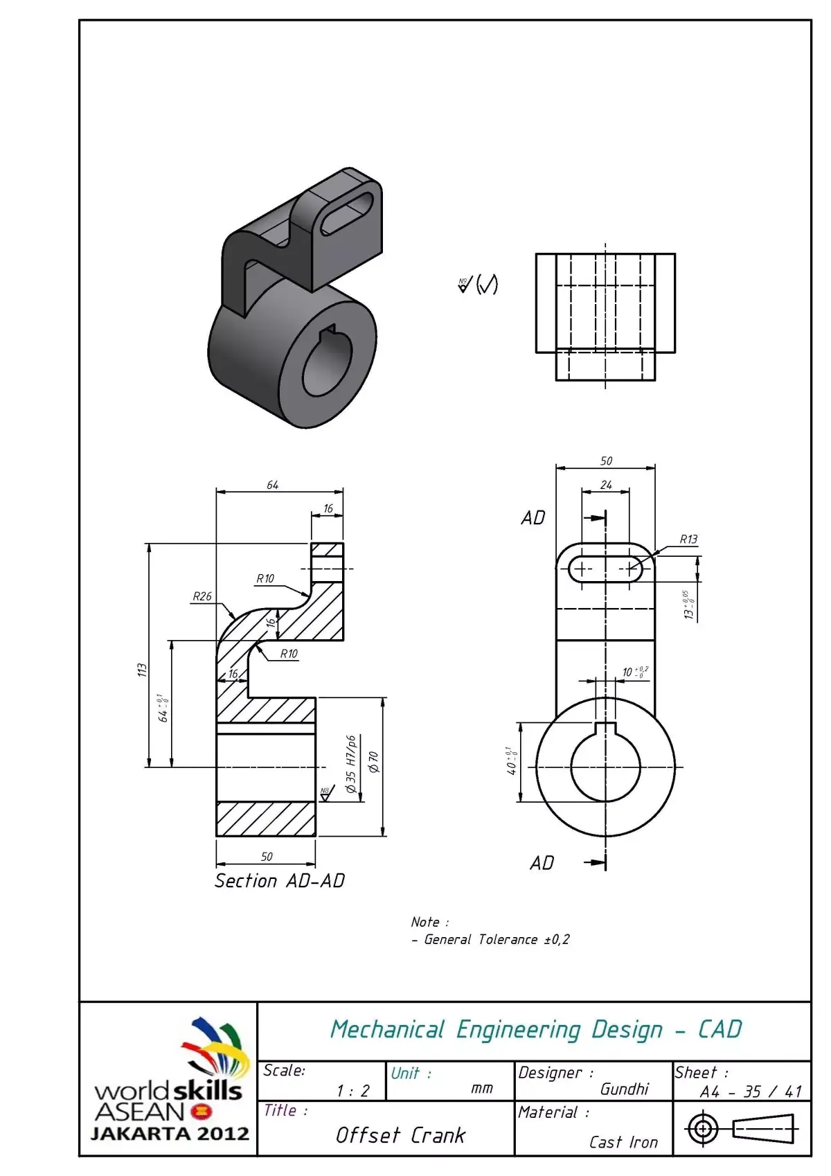 Offset Crank Free 3D model