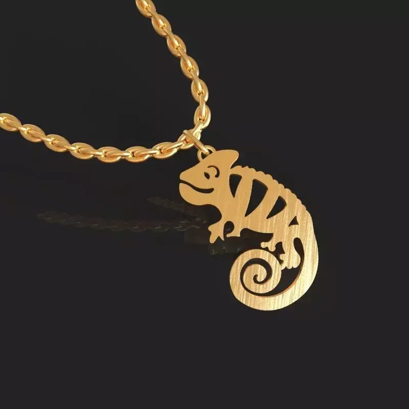 Adorable Chameleon Necklace 3D print model