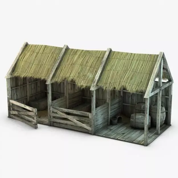 Wooden stable 3D model