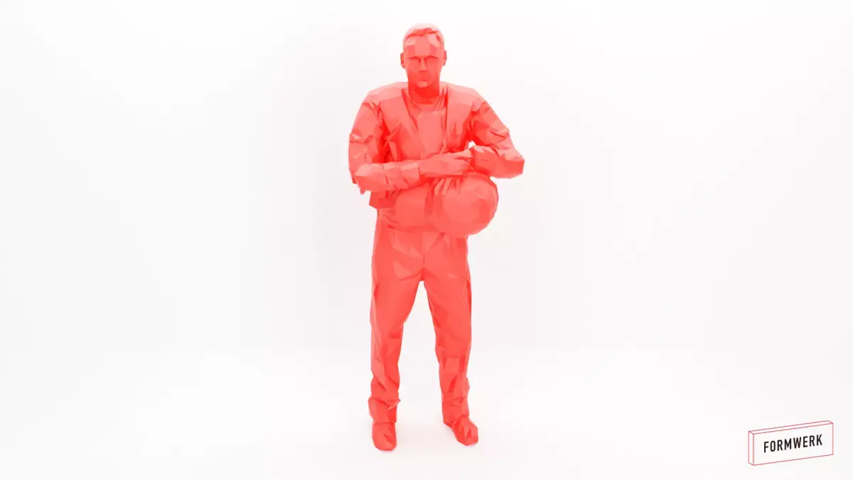 Police officer 001- low poly -3Dprintable 3D model