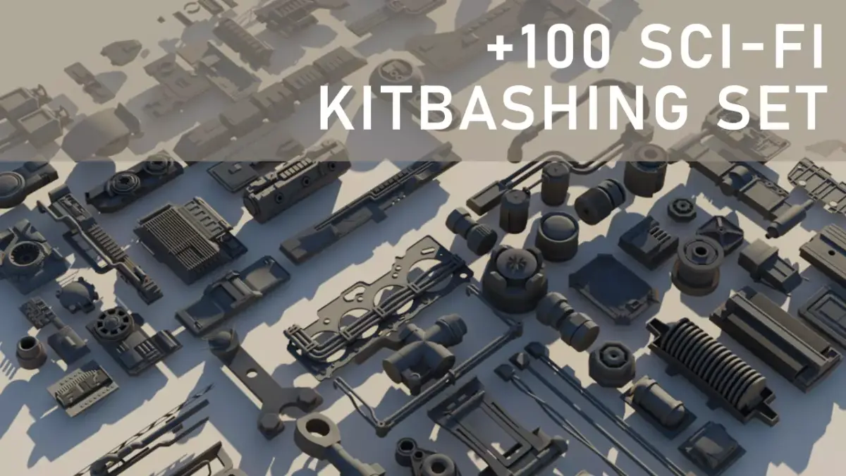 Scifi Kitbashing Set 3 3D model