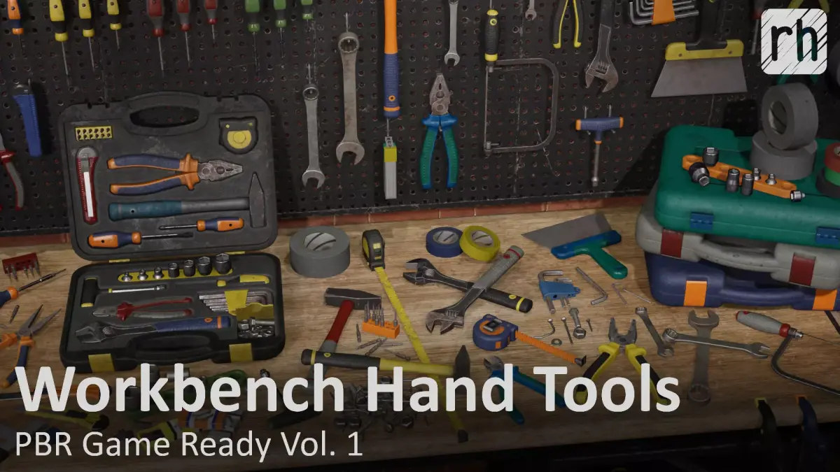 Workbench Hand Tools PBR Game-Ready Vol 1 Low-poly 3D model