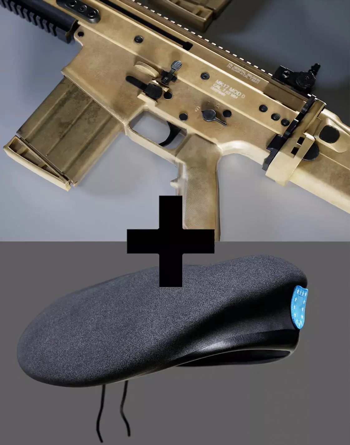 Assault Rifle and Black Beret  Low-poly 3D model